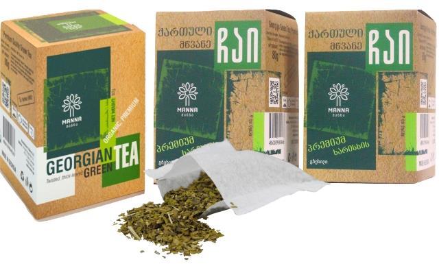 Georgian Green Tea / Premium Quality Tea Loose Leaf 80 g. Composition: green tea The uniquely flavored Manna Georgian green tea creates a pleasant mood.