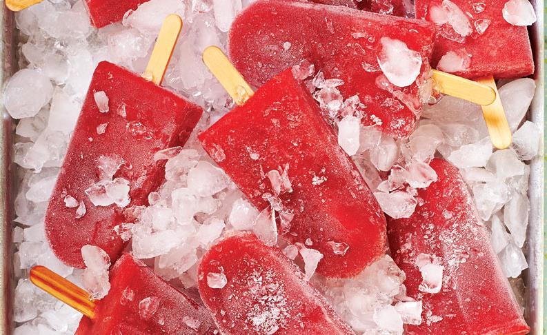 BRAND S InnerShine Berry Essence Berry and Watermelon Popsicles Watermelon wedge (peeled and chopped) Icing sugar 2 bottles 1.6kg 1.