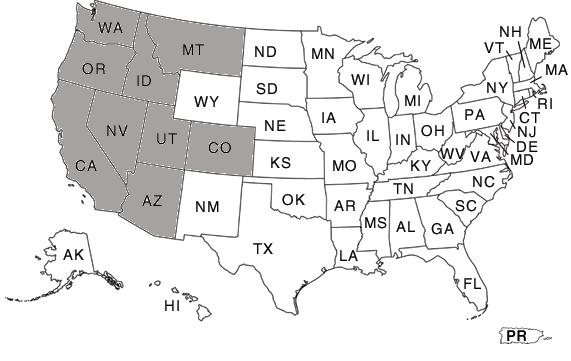 Regulated Eastern states Western states protected by the