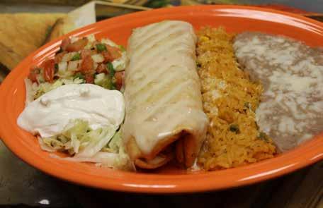 13 Carnitas Fried marinated pork with Spanish rice, beans, lettuce, pico de gallo, sour cream and three tortillas. 13 Chile Verde Fried marinated pork with green tomatillo sauce.