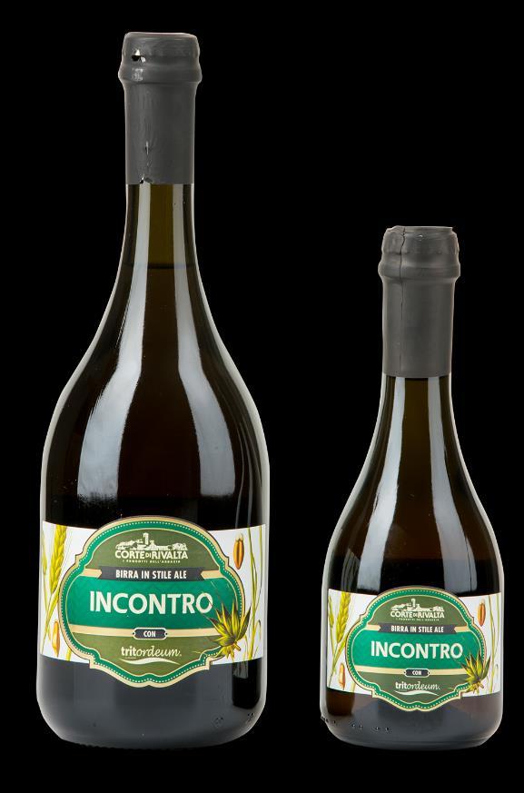 Incontro beer with Tritordeum Golden beer, in Ale style, to which the Tritordeum gives delicate hints of hay and raisins.