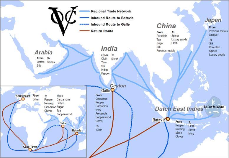 DUTCH EAST INDIA COMPANY Trading posts = in Indonesia Controlled production and shipping of: cloves,
