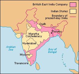 BRITISH EAST INDIA COMPANY Trading posts = in India Did not practice trade by warfare like the Dutch were no match for the Mughal Empire in India