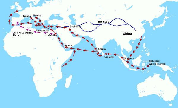 EUROPEANS AND ASIAN COMMERCE At the time = Eastern goods came into the Mediterranean through the Middle East from the Indian Ocean Europeans problems with this: Source of supply of goods = Muslim