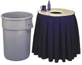 with Solid Skirting 24x24x27 / 61x61x69cm 1BCTV32SET 32 gal, round, Black ABS plastic topper with Solid Skirting 24x24x27 /