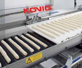For Ciabattas, angular bread rolls and round bread rolls, baguettes and white breads Using several roller units and