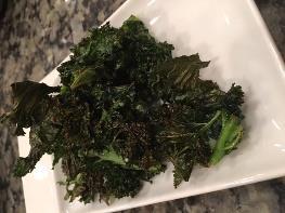 Home-Made Kale Chips Makes: 4 servings Portion Size: 1/2 cup Prep Time: 10 min. Cook Time: 15 min. 6 cups (1.
