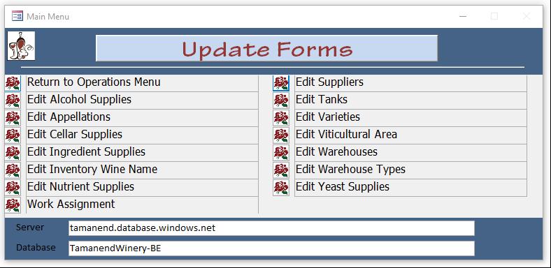 The Update forms allow the user to fine tune the various choices you have to insert where input is needed.