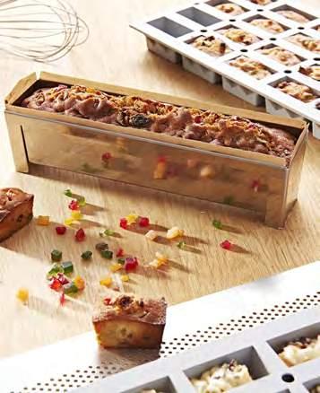 mm Kg Perfect for baba, Terrines and leavened doughs with yeast Removable ends 3203.20 Tube mould L.20 cm & baking sheet 4,5 20 0,8 0,25 4344.30 Baking sheet for 3203.20 20 15,1 0,01 3203.