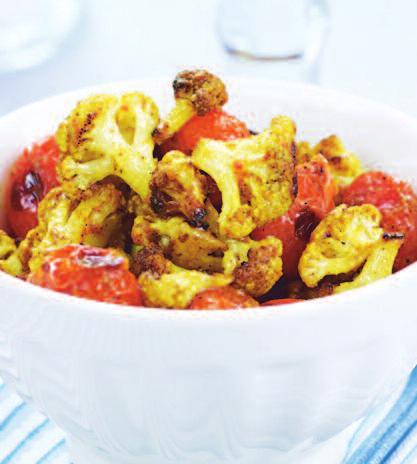 CHARRED CAULIFLOWER & GRAPE TOMATOES Yield: 4 Servings TOTAL TIME: 25 minutes 2 Tbsp.