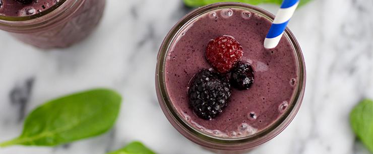 Berry Almond Butter Green Smoothie The addition of almond butter makes this smoothie extra rich and creamy and enhances the natural sweetness of the berries, banana, and spinach.