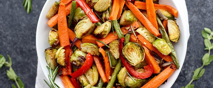 Herb Roasted Veggies Perfectly roasted veggies make for an easy reheat-and-eat side dish or a tasty addition to scrambled eggs, omelets, simple stir-frys, or even served cold on a salad.