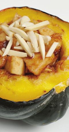 LESSON 3: Fall Fruits 200 Spicy Apple-Filled Squash Makes: 4 servings Serving size: ¼ squash 1 acorn squash, washed 1 apple, washed, cut in half, cored, and chopped 2 teaspoons margarine, melted 2