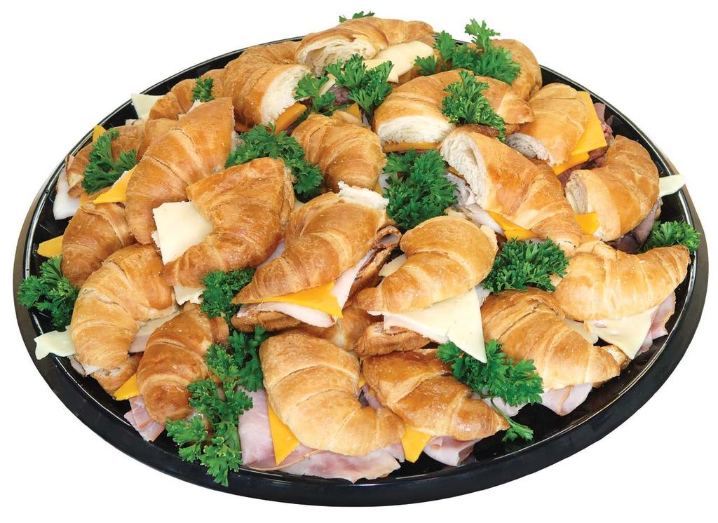 24 halves on medium platter and 30 halves on large platter. Cocktail Sandwich Platter 12-18 $28.