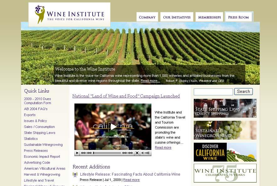 The wine industry: California There are more than 2,800 wineries in California The California wine industry has an