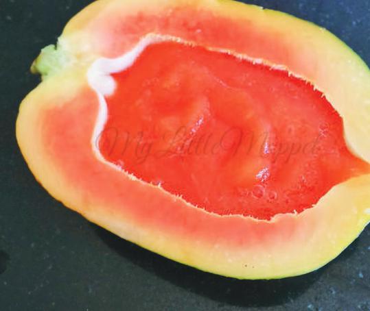 PAPAYA PUREE Age - Can be given from 6 months Ingredients: Half ripe Papaya. Peel the skin and remove the seeds. Cut them to cubes. Either mash it with fork or blend it to a puree.