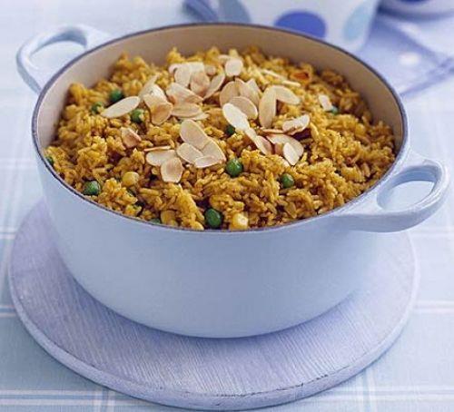 LESSON 6 Nice'n'spicy Savoury Rice 200g basmati rice 1 tbsp sunflower oil 1 large onion, peeled and chopped 2 garlic cloves, peeled and sliced 1 thumb-sized piece of ginger, peeled and chopped 2