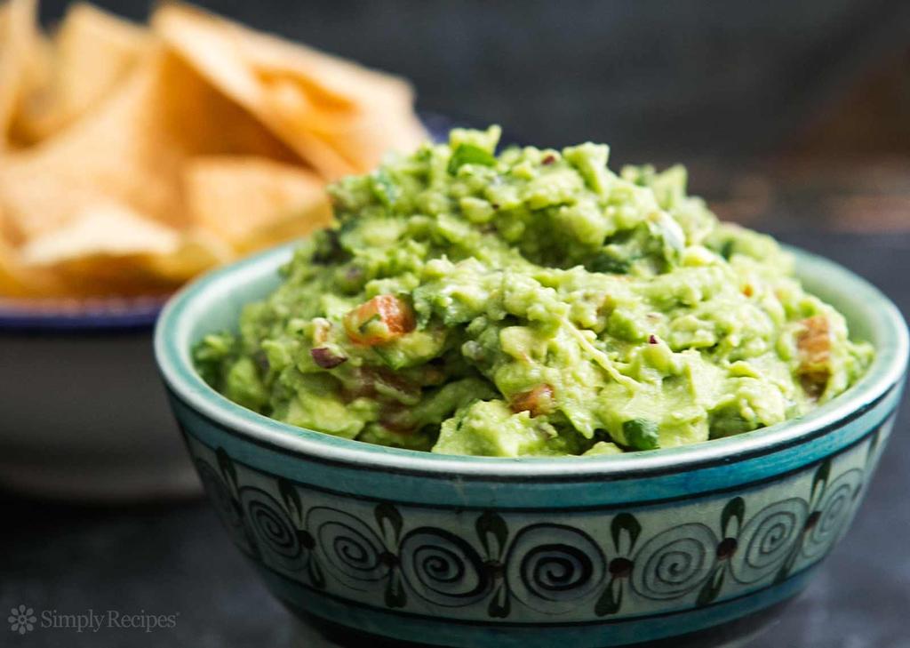 GUACAMOLE Mexico 1/4 cup finely minced onion 3 ripe Haas avocados 1 1/2 tablespoons fresh lime juice (or lemon juice) 1 /4 tomato, deseeded and diced 1/4 cup cilantro leaves and tender stems, chopped