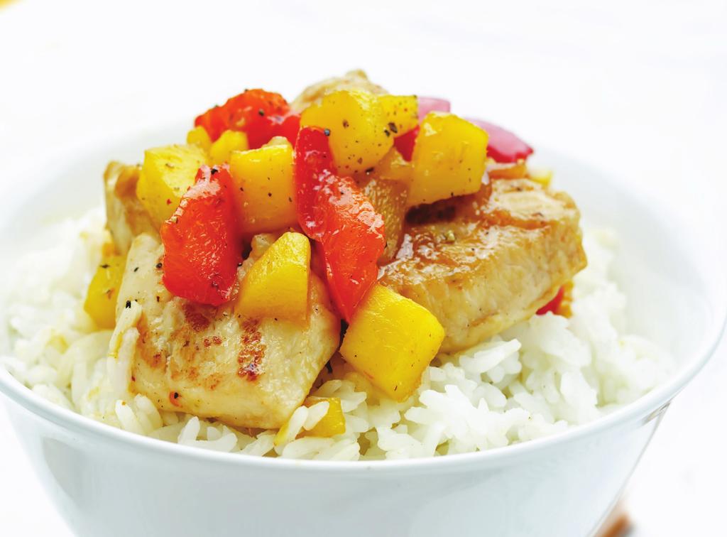 MANGO CHICKEN OVER RICE PREP TIME: 10 min COOK TIME: 15 min TOTAL TIME: 25 min INGREDIENTS Boneless,