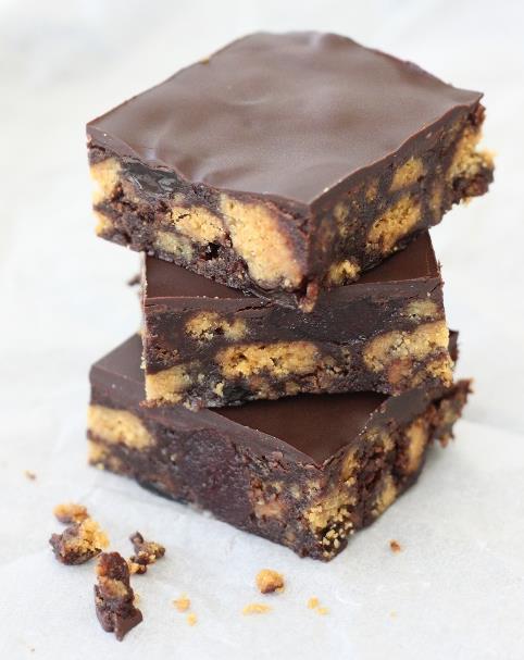Tiffin 4 oz Butter 2 oz Sugar 2 oz Cocoa Powder 2 Tablespoons of Syrup 1 Medium size pack of digestives Large Bar of Chocolate 1. Melt butter, sugar, syrup and cocoa in a pan. 2. Crush digestive biscuits into fine crumbs in a bowl.