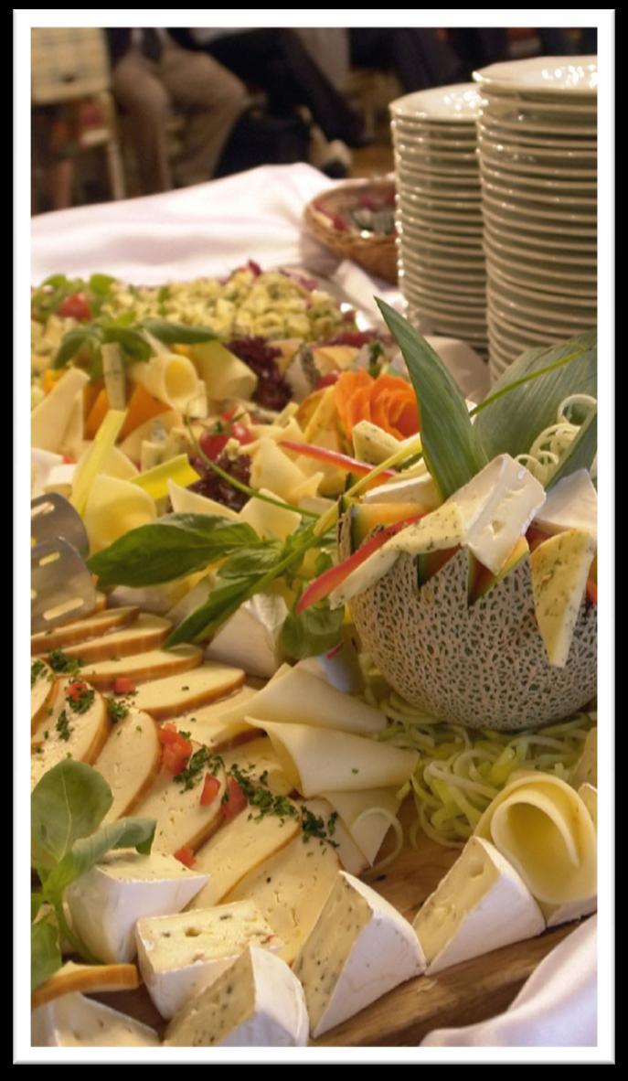 H O R S D O E U V R E S ( C H O O S E T W O ) Cheese Display Served with Gourmet Crackers and Sliced Baguettes Antipasto Display Marinated Grilled Vegetables, Pepperoncini, Kalamata Olives, Artichoke