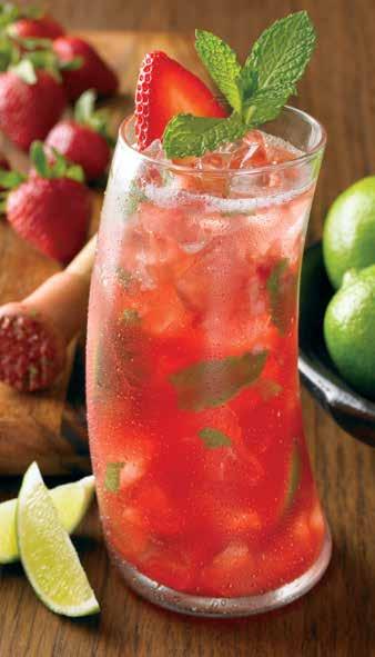 95 Strawberry Mojito A refreshing combination of strawberries, lime, fresh mint and Bacardi Silver Rum muddled together and topped with soda. RM 37.