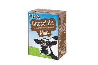 Viva Milkshake 27 x 200ml carton Banana Chocolate Strawberry See ingredients in bold UPPERCASE Typical Nutritional Information per 100ml 274kj / 64 kcal Protein 3.4g Carbohydrates 9.
