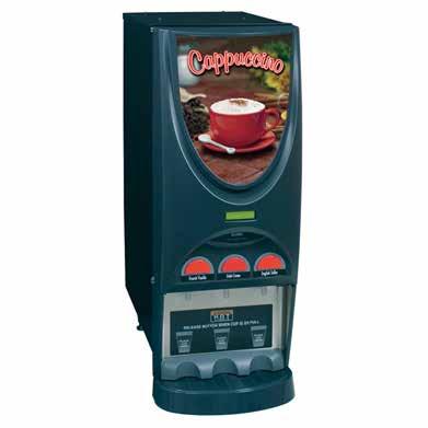 Bunn Hot Cappuccino Machine Sleek powdered beverage dispenser featuring