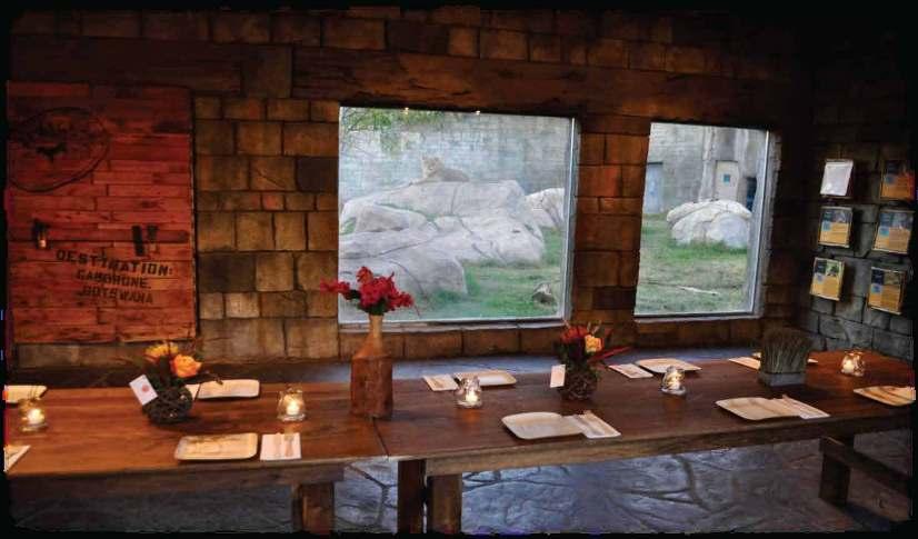 The lion WINDOW CAPACITY 22 seated 40 cocktail Create an intimate experience with your guests by dining with our African Lions.