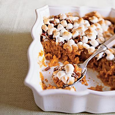 11 Sweet potato casserole 2 eggs 1 cup granulated sugar 3/4 cup butter, softened 1/2 cup milk 1 tsp vanilla 3 cups cooked mashed sweet potatoes Topping 1/2 cup brown sugar 1/3 cup flour 2 tbs butter,