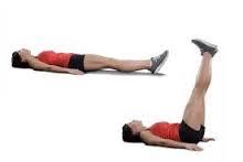 Leg lowers Lying on back, arms out to the side or