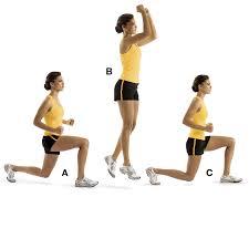 Jump lunges Lunge with a jump and switch at the top