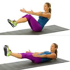 Wall sit with shoulder press Dumbbell V-sit in and outs Sitting with back against wall,