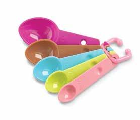 Spoons click together for compact storage NESTING MIXING