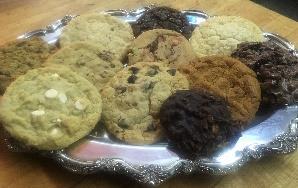 Large Gourmet Cookies Chocolate Chip, Peanut Butter, M&M, Chocolate Sugar, Old Fashioned Sugar, Snickerdoodle, Maple Pecan, White Chocolate Macadamia Nut w/cranberry. Each $1.49 Dozen $17.
