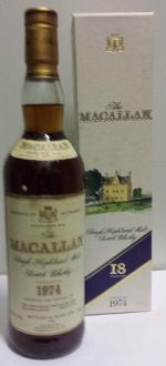 24 Macallan 1974 18yo Bottled in 1992, this is a single bottle of 700ml, matured in sherry casks and at 43% ABV.