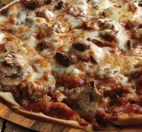 mozzarella cheese and topped with plenty of Italian Sausage and mushrooms. 22.5 oz.