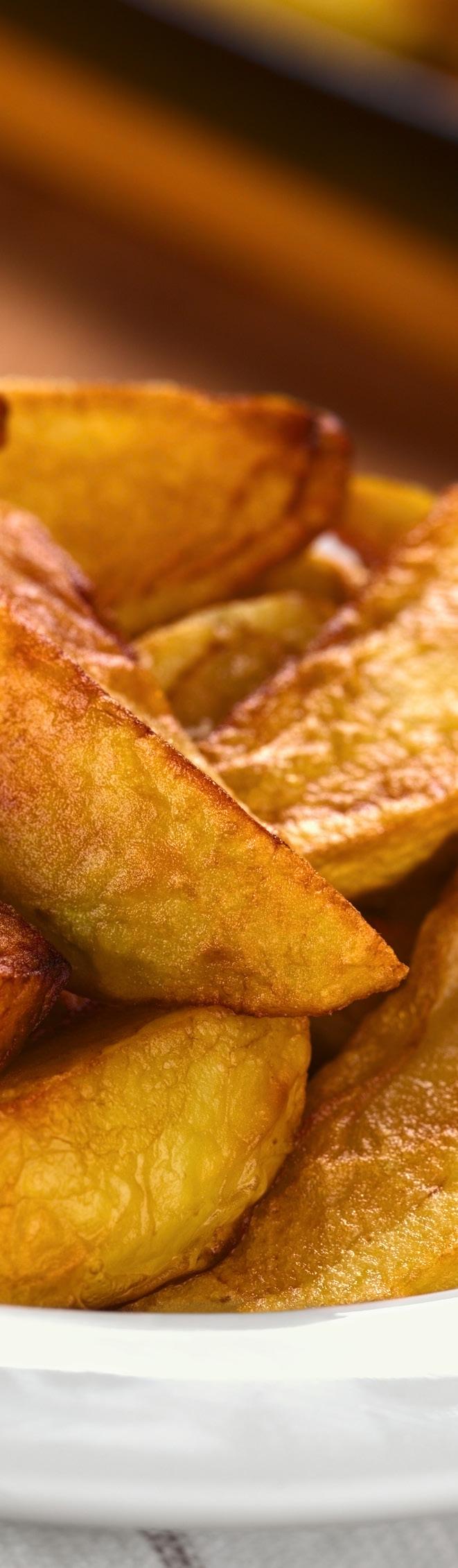 homemade potato wedges 1Kg (approx.) large waxy potatoes Peel the potatoes and carefully cut each into wedge shapes Place the wedges into a bowl of water and leave them to soak for up to 30 minutes.