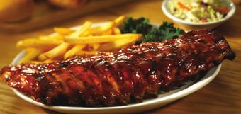 Ribs, Chicken & Seafood Grill All entrees come with your choice of any 2 sides and freshly baked rolls with honey butter. Add any Dinner Salad, Soup or Chili to your meal for $2.49 each.