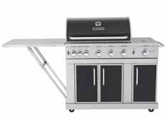 Master Forge 5-Burner with Folding Table Folding Stainless Steel Work Table (686 sq. in.