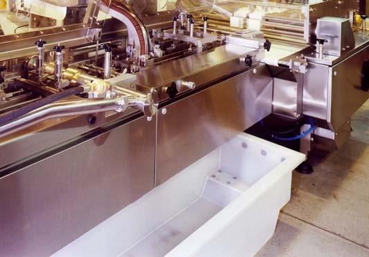 Dirty pins can create stoppages as biscuit crumbs and other debris adhere to them; Baker Perkins ensures pin cleanliness through two separate operations.