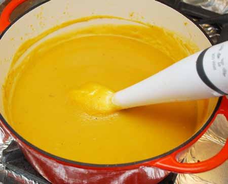 If not, you can purée the soup in batches using a blender or food processor. Be careful if you have a glass blender jar. The really hot soup could crack the glass.