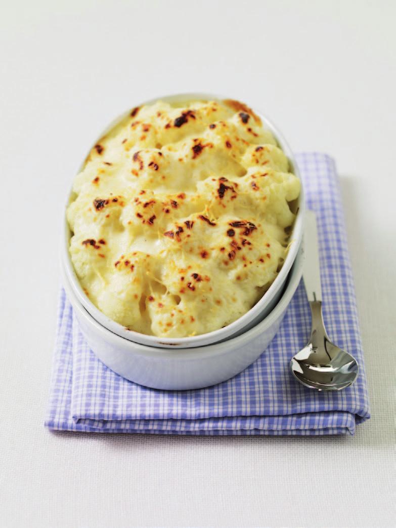 Cooking preparation Gratin Without thawing Cauliflower Gratin Send Portion Forced air oven Cooling Storing