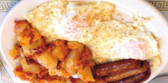 Farm Fresh Eggs Served with Home Fries or Hash Browns & Buttered Toast Two Eggs, Any Style...4.95 with Ham, Bacon, Sausage, Canadian Bacon or Taylor Ham...6.95 with Corned Beef Hash...7.