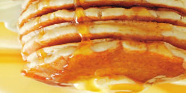 Pancakes Golden Brown Pancakes (3)...5.95 with Ham, Bacon, Sausage, Canadian Bacon or Taylor Ham...7.95 with Two Eggs, Any Style...6.95 with Fresh Strawberries & Whipped Cream...8.