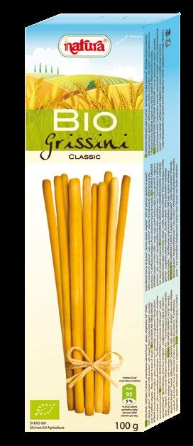 Available in packaging of: g BIO Grissini Pizza High fibre Made from