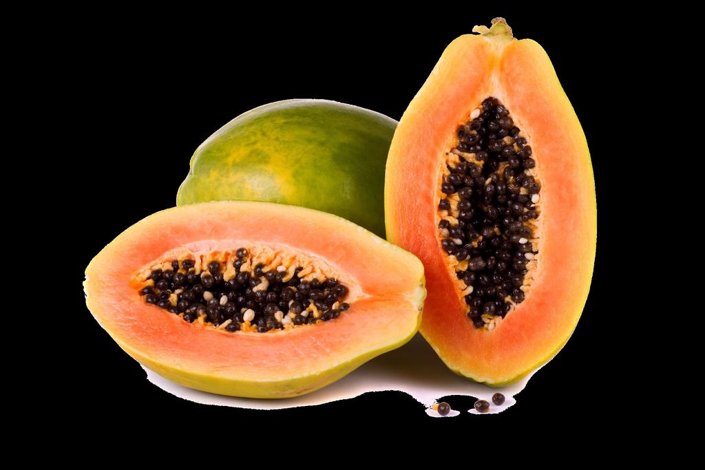 Papaya Similar to cantaloupe, soft texture, juicy and sweet with a