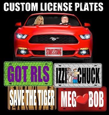 custom license plate along with