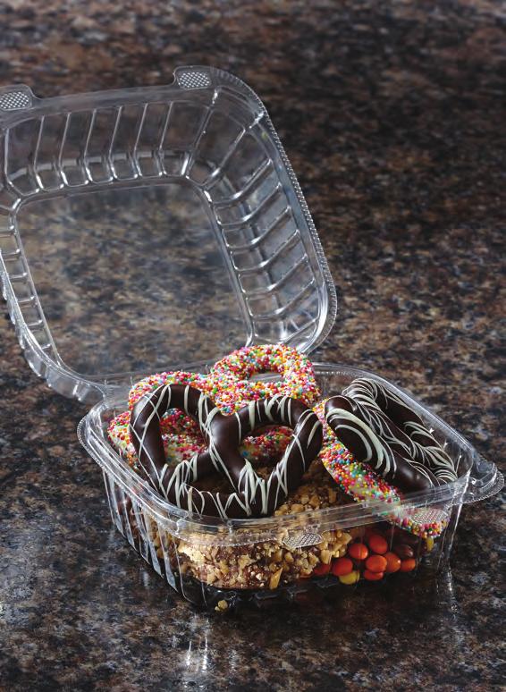 Hinged PET Single-Serve Jumbo Cupcake Container sku# KP101 270/cs Jumbo Sales Hinged cupcake container with high dome lid allows maximum frosting applications Crystal clear PET optimizes
