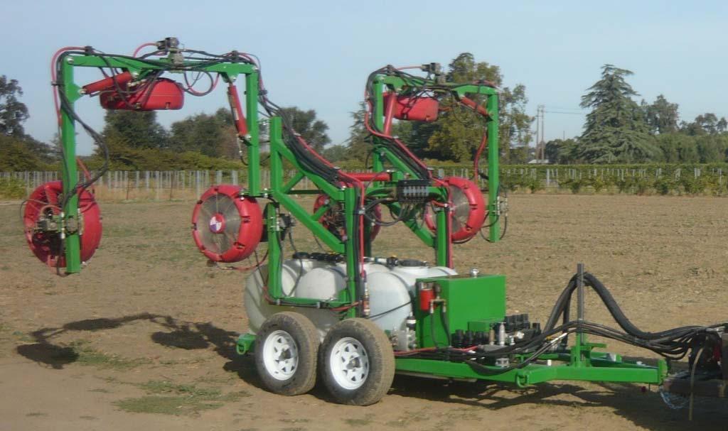 Multi-row sprayer showing spray tanks and trailer details. Photo credit: R. Billing Table 1.